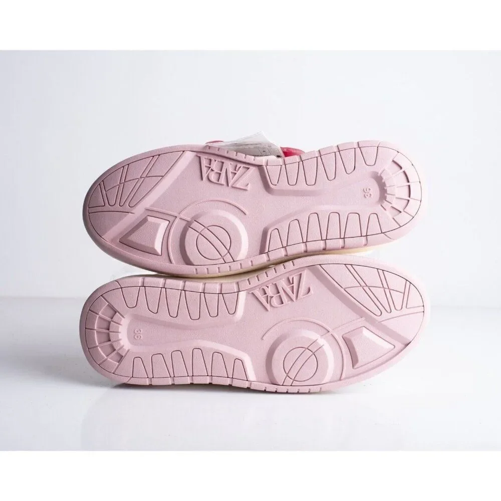 Zara Kids Girls Barbie Sneakers White Pink Barbiecore US 4 EU 36 3464/330 NWT